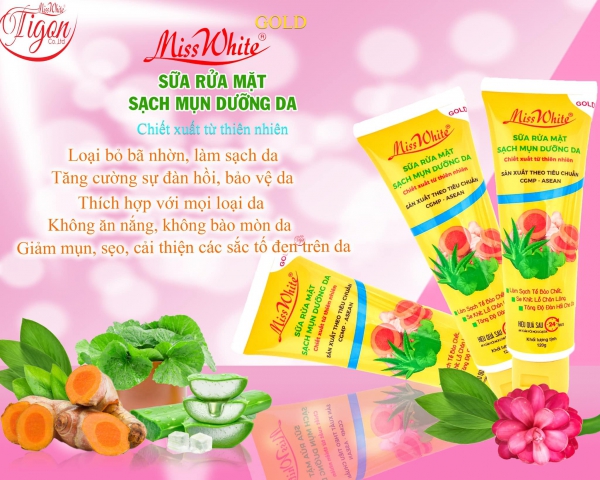 Sữa rửa mặt sạch mụn dưỡng da 120g nghệ vàng