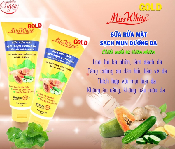 Sữa rửa mặt sạch mụn dưỡng da 120g nghệ trắng