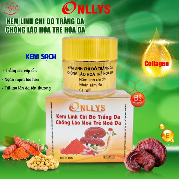 Kem linh chi đỏ trắng da chống lão hóa trẻ hóa da