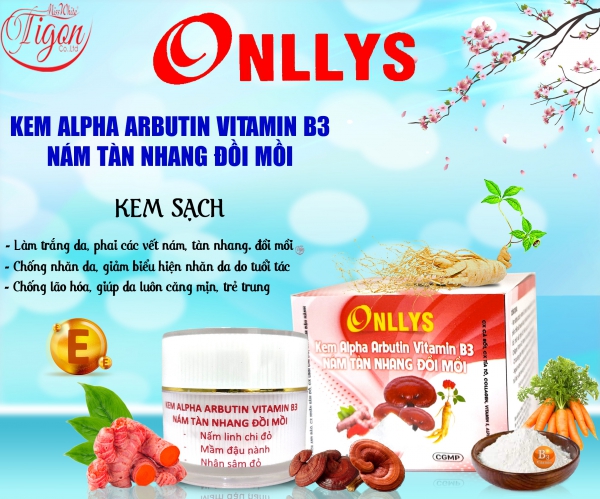 Kem alpha arbutin vitamin b3 nám tàn nhang đồi mồi